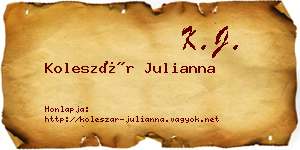 Koleszár Julianna névjegykártya