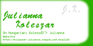 julianna koleszar business card